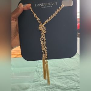 NEW!!! LANE BRYANT LEATHER & TASSELS NECKLACE